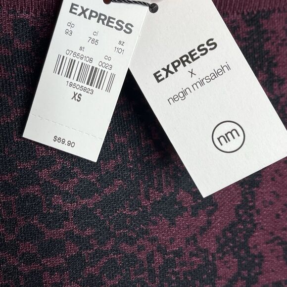 Express x Negin Mirsalehi Snakeskin Print Sweater Skirt Womens XS Pencil Office - Picture 4 of 6